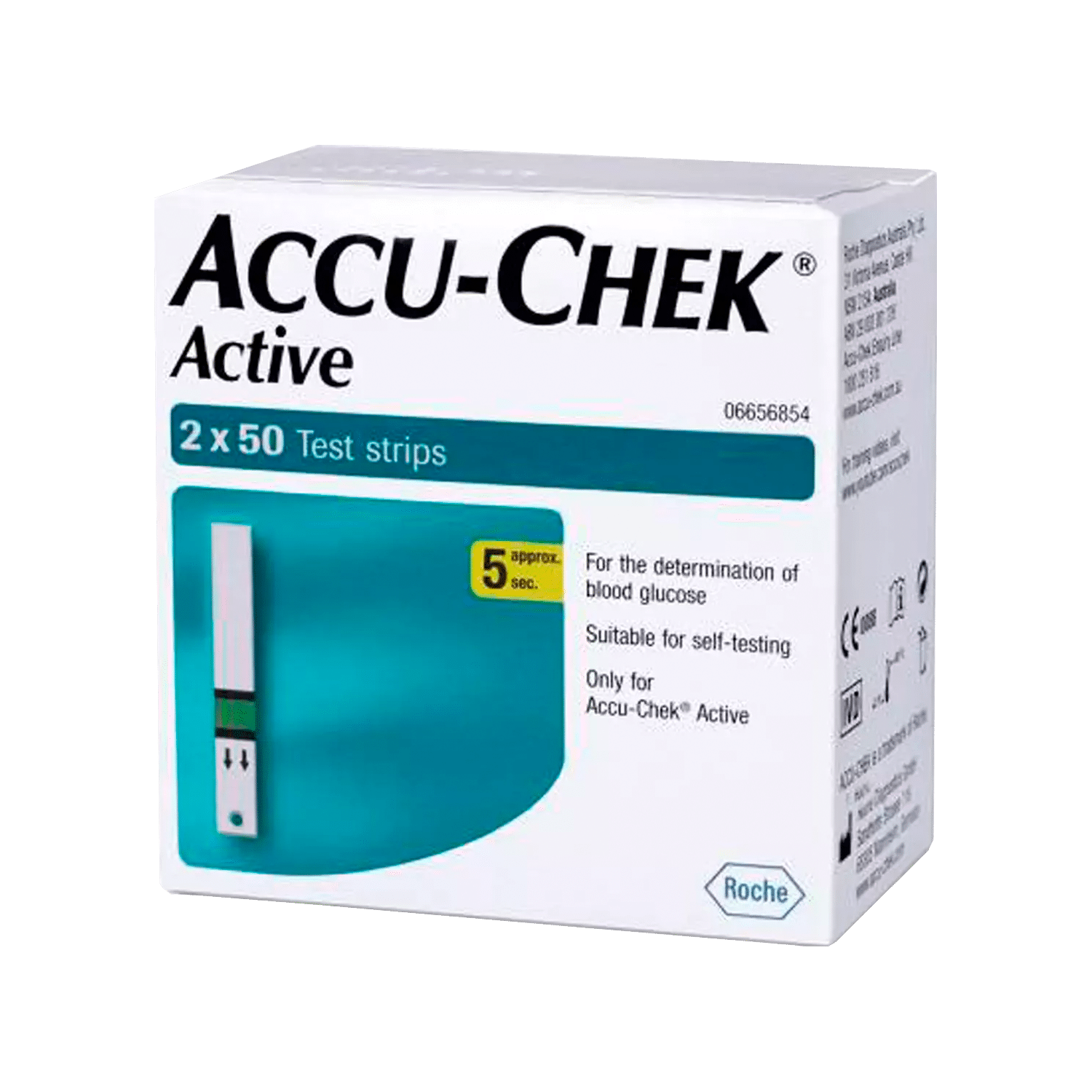 Accu-Chek Active Glucometer Test Strips Box Of 100 (50 X 2)
